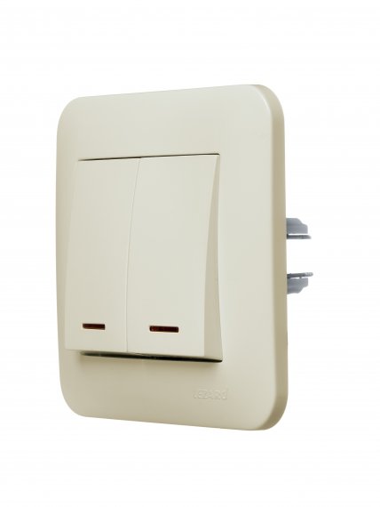 Фотография товара 'Lezard 7081-0303-112 ASTI Выключатель двойной с подсветкой'