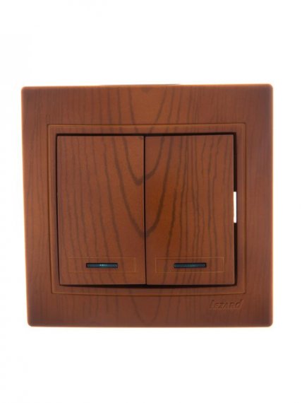 Фотография товара 'Lezard MIRA Выключатель двойной с подсветкой, 701-0801-112'