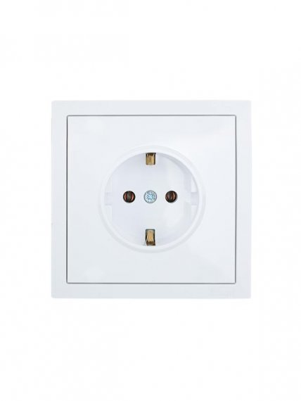 Фотография товара 'Lezard 704-0288-122BQC ZIMA Розетка с/з ПБТ белая безвинтовой зажим/клемма'