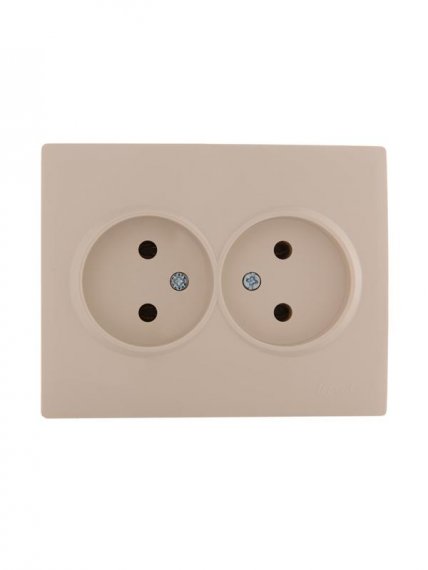 Фотография товара 'Lezard KARINA Розетка двойная без заземления ПБТ, 707-0300-128B'