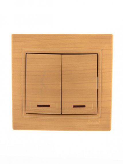 Фотография товара 'Lezard MIRA Выключатель двойной с подсветкой, 701-4747-112'