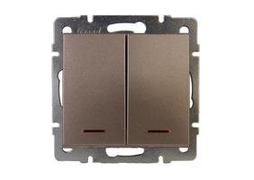 Фотография товара 'Lezard RAIN Выключатель двойной с подсветкой, 703-3188-112'
