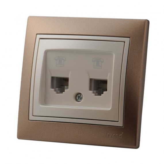 Фотография товара 'Lezard 701-3130-138 MIRA Розетка телеф. дв. евро керамика'