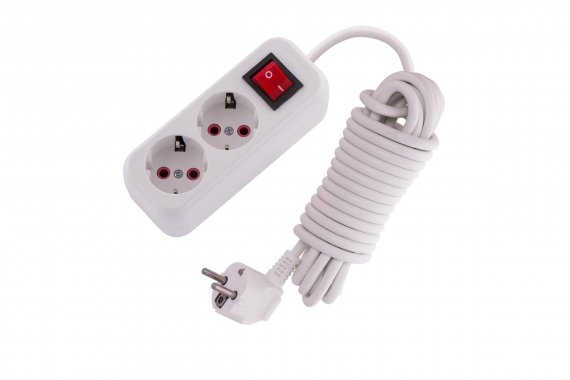 Фотография товара 'Lezard LILA Удлинитель с заземлением 2 входа 5 метров с выключателем, 720-0205-202'