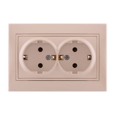 Фотография товара 'Lezard MIRA Розетка двойная с заземлением ПБТ, 701-3030-127B'