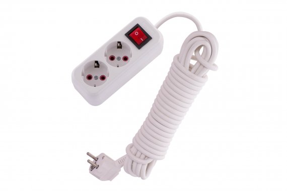 Фотография товара 'Lezard LILA Удлинитель с заземлением 2 входа 7 метров с выключателем, 720-0207-202'