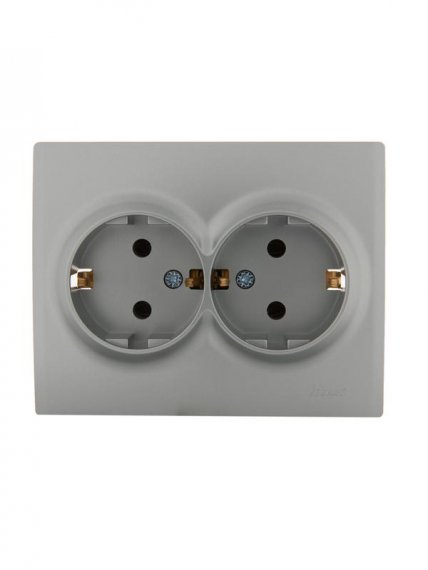 Фотография товара 'Lezard KARINA Розетка двойная с заземлением ПБТ, 707-4300-127B'