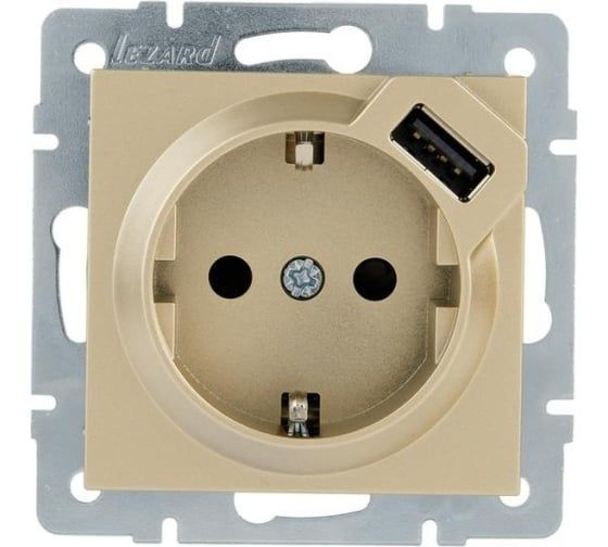 Фотография товара 'Lezard 704-3688-181 ZIMA Розетка с/з + USB разъем'