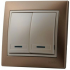 Фотография товара 'Lezard 702-3130-111 DERIY Выключатель с подсветкой светло-коричневый и жемчужно-белый металлик'
