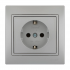 Фотография товара 'Lezard 701-1010-122B MIRA Розетка с/з бакалит метал серый со вставкой'