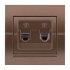 Фотография товара 'Lezard 702-3131-138 DERIY Розетка телефонная двойная евро светло-коричневая металлик'