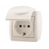 Фотография товара 'Lezard NATA Розетка с заземлением с крышкой керамика, 710-0200-123'