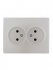 Фотография товара 'Lezard KARINA Розетка двойная без заземления керамика, 707-3000-128'