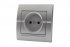 Фотография товара 'Lezard 702-2828-121B DERIY Розетка б/з серебристый металлик'
