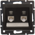 Фотография товара 'Lezard 703-4288-138 RAIN Розетка телеф. 2-я евро цв. черный бархат'