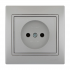 Фотография товара 'Lezard 701-1010-121B MIRA Розетка б/з бакалит метал серый со вставкой'