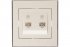 Фотография товара 'Lezard 703-0225-138 RAIN Розетка телефонная двойная евро белый с бок. вст. хром'