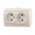 Фотография товара 'Lezard NATA Розетка двойная без заземления закрытый корпус керамика, 710-0200-128'