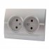 Фотография товара 'Lezard DERIY Розетка двойная без заземления, 702-2828-128B'