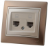 Фотография товара 'Lezard 702-3230-141 DERIY Розетка компьютерная двойная коричневая и жемчужно-белая металлик'