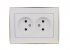 Фотография товара 'Lezard RAIN Розетка двойная без заземления керамика, 703-0226-128'