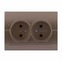 Фотография товара 'Lezard 702-3131-128B DERIY Розетка двойная б/з светло-коричневая металлик'