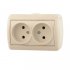 Фотография товара 'Lezard NATA Розетка двойная без заземления закрытый корпус керамика, 710-0300-128'