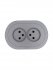 Фотография товара 'Lezard 744-7400-128B OSEN Розетка двойная б/з ПБТ серый матовый круглая'