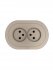 Фотография товара 'Lezard 744-3700-128B OSEN Розетка двойная б/з ПБТ титан круглая'