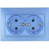 Фотография товара 'Lezard 701-1212-127 MIRA Розетка двойная с/з керамика метал синий со вставкой'