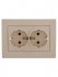 Фотография товара 'Lezard RAIN Розетка двойная с заземлением керамика, 703-0303-127'