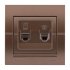 Фотография товара 'Lezard 702-3131-143 DERIY Розетка компьютер+телефон светло-коричневая металлик'