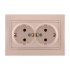 Фотография товара 'Lezard 701-3030-128B MIRA Розетка двойная б/з ПБТ жемчужно-белый перламутр со вставкой'