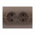 Фотография товара 'Lezard 702-3131-127BDERIY Розетка двойная с/з светло-коричневая металлик'