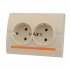 Фотография товара 'Lezard DERIY Розетка двойная с заземлением, 702-0303-127B'