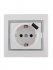 Фотография товара 'Lezard MIRA Розетка с заземлением + USB разъём , 701-0215-181'
