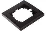 Lezard 703-4225-146 RAIN Рамка 1-ая гориз. с вст. цв. черный бархат+ хром